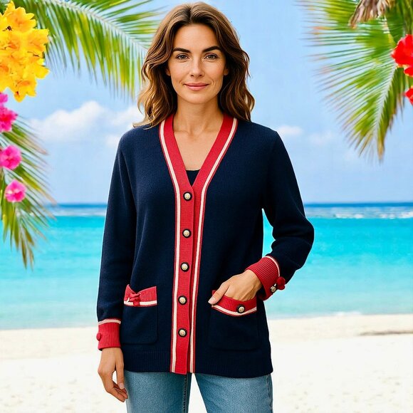 San Remo Vintage 80's Knit Jacket & Top Twin Set - Picture 2 of 12